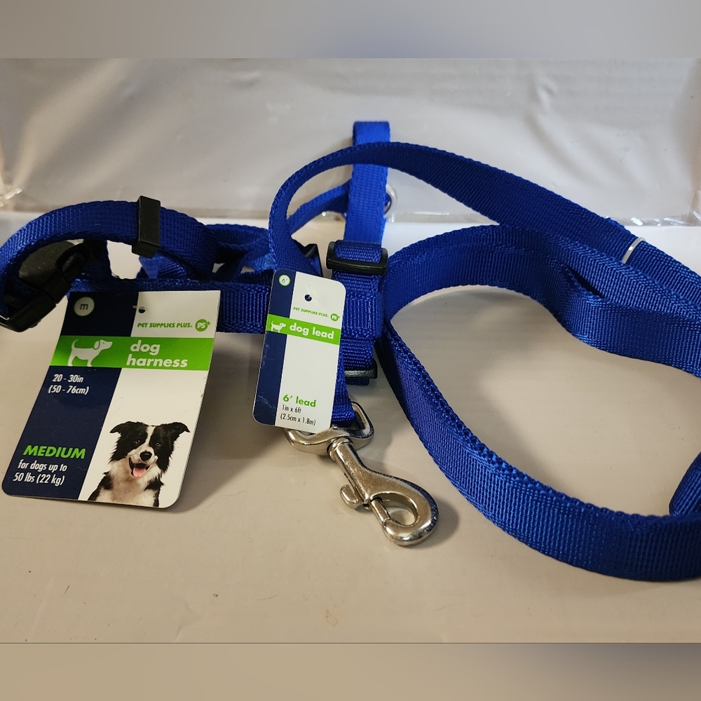 PET SUPPLIES PLUS Medium Dog Harness and Lead.